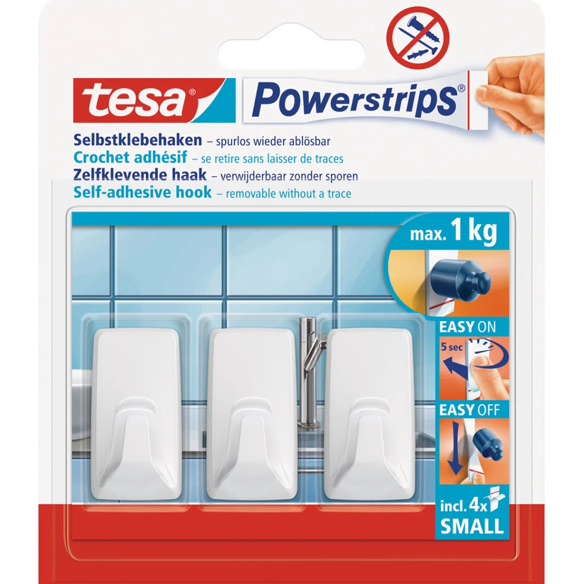 Hot Tesa Haken Powerstrips Small Rechteckig weiß
