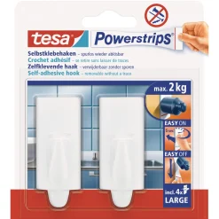 Outlet Tesa Haken Powertstripe Large weiß 2 Haken und 4 Strips