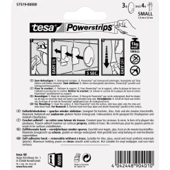 Online Tesa Haken Powertstripe Small chrom Oval 3 Haken und 4 Strips