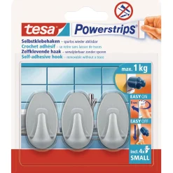 Online Tesa Haken Powertstripe Small chrom Oval 3 Haken und 4 Strips