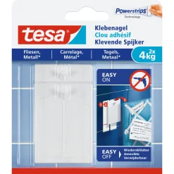 Hot Tesa Klebenagel für Fliesen 2 Stück Traglast 2 x 4 kg