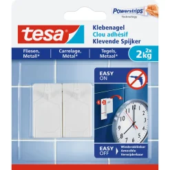 Clearance Tesa Klebenagel für Fliesen 2 Stück Traglast 2 x 2 Kg