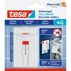 Outlet Tesa Klebenagel für Fliesen verstellbar 2 Stück Traglast 2 x 4 kg