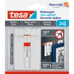 Hot Tesa Klebenagel für Tapete und Putz verstellbar 2 Stück Traglast 2 x 2 kg