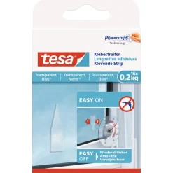 Clearance Tesa Klebestreifen transparent Glas 16 Stück Traglast 16 x 0,2 Kg