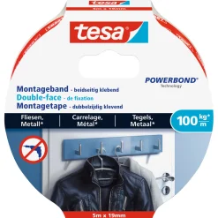 New Tesa Montageband für Fliesen 5 m x 19 mm Traglast 100 kg