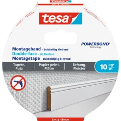 Sale Tesa Montageband für Tapete und Putz 5 m x 19 mm Traglast 10 kg