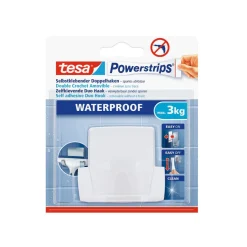 Clearance Tesa „Powerstrips“, Waterproof, Duo Haken für Duschkabinenabzieher, weiß