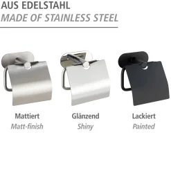 Sale Wenko Toilettenpapierhalter mit Deckel OreaMatt Turbo-Lock Edelstahl