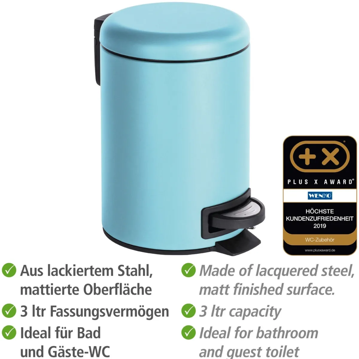 Clearance Wenko Treteimer Mod. Leman , blau 3 ltr.
