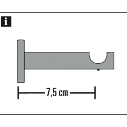 Gardinia Träger 1lfg offen Memphis 16mm schwarz