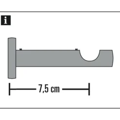 Best Gardinia Träger 1-lfg offen New York 12mm edelst.