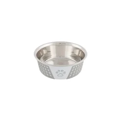 Trixie Napf Edelstahl Silikon weiß/gr 0,75l/17 cm