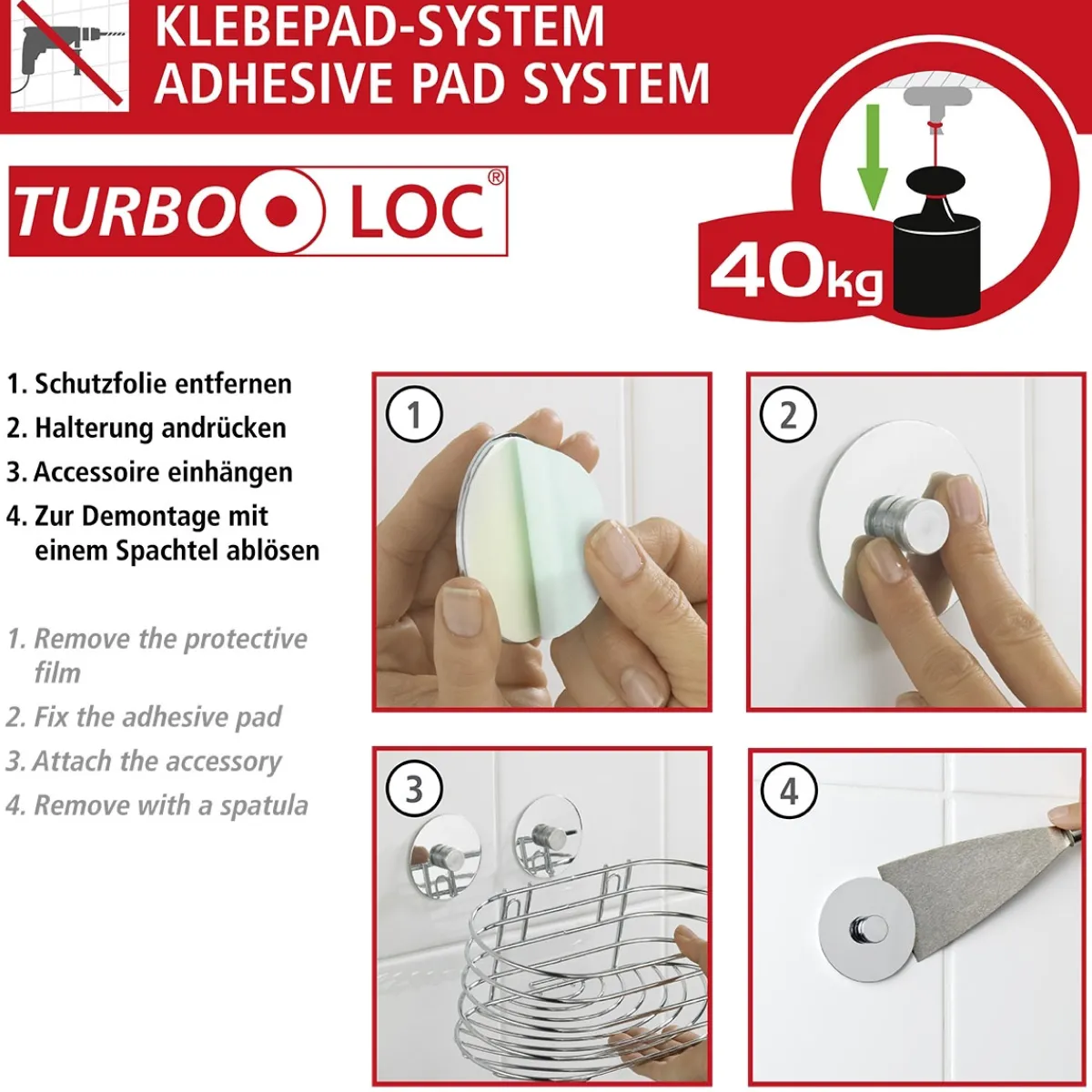 Best Wenko Turbo-Loc Badetuchst ange 40 cm OreaShine