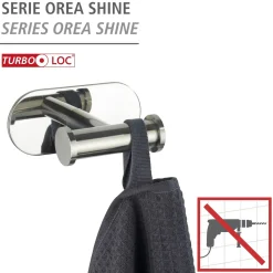 Wenko Turbo-Loc Wandhaken Duo Orea Shine Edels