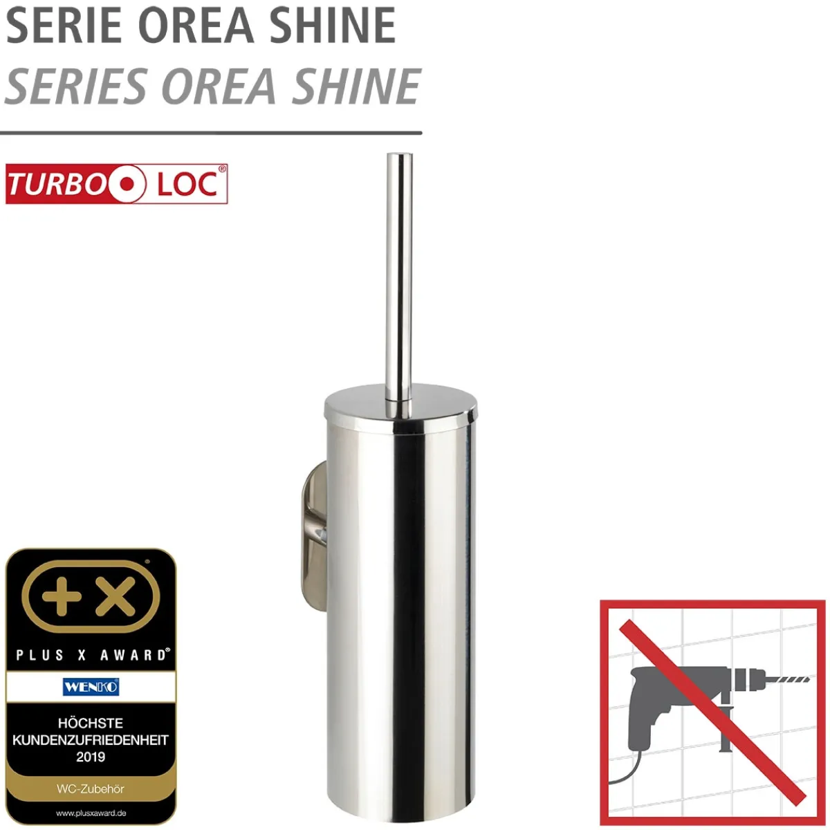 Wenko Turbo-Loc WC-Garnitur geschl. OreaShine