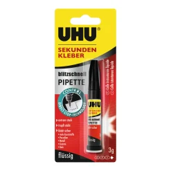 Hot UHU Sekundenkleber „blitzschnell flüssig“, 3 g