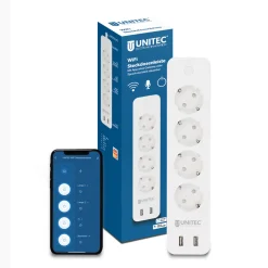 Best Unitec WIFI Steckdosenleiste Smart 4fach inkl 2xUSB weiß
