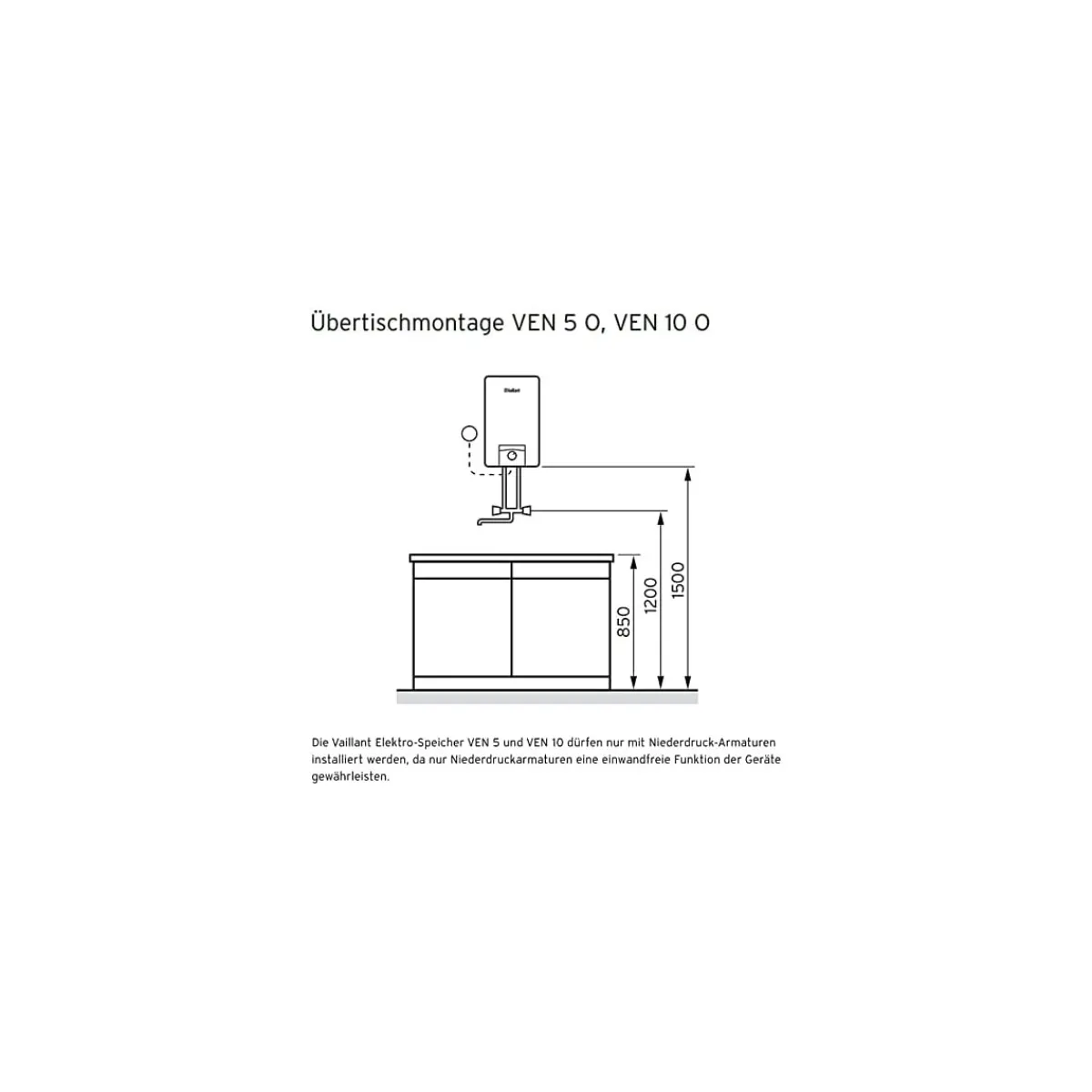 Clearance Vaillant Untertischgeraet 5l eloSTORplus VEN 5/7U