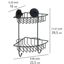 Discount Wenko Vacuum-Loc Eckregal 2 Eta. Bari schwarz