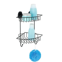 Discount Wenko Vacuum-Loc Eckregal 2 Eta. Bari schwarz