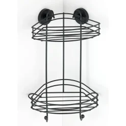 New Wenko Vacuum-Loc Eckregal 2 Etagen schwarz