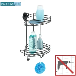 New Wenko Vacuum-Loc Eckregal 2 Etagen schwarz