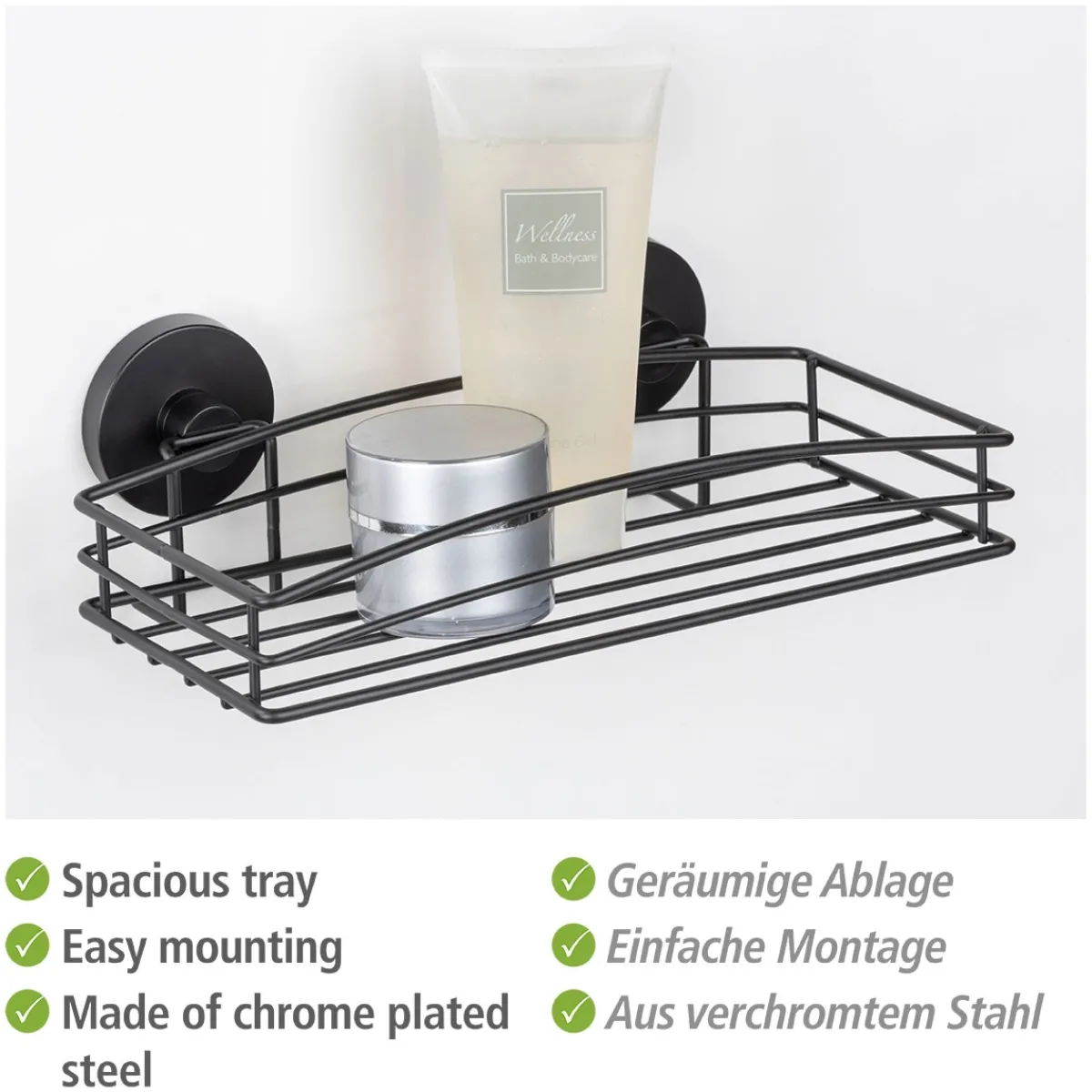 Best Wenko Vacuum-Loc Wandablage schwarz