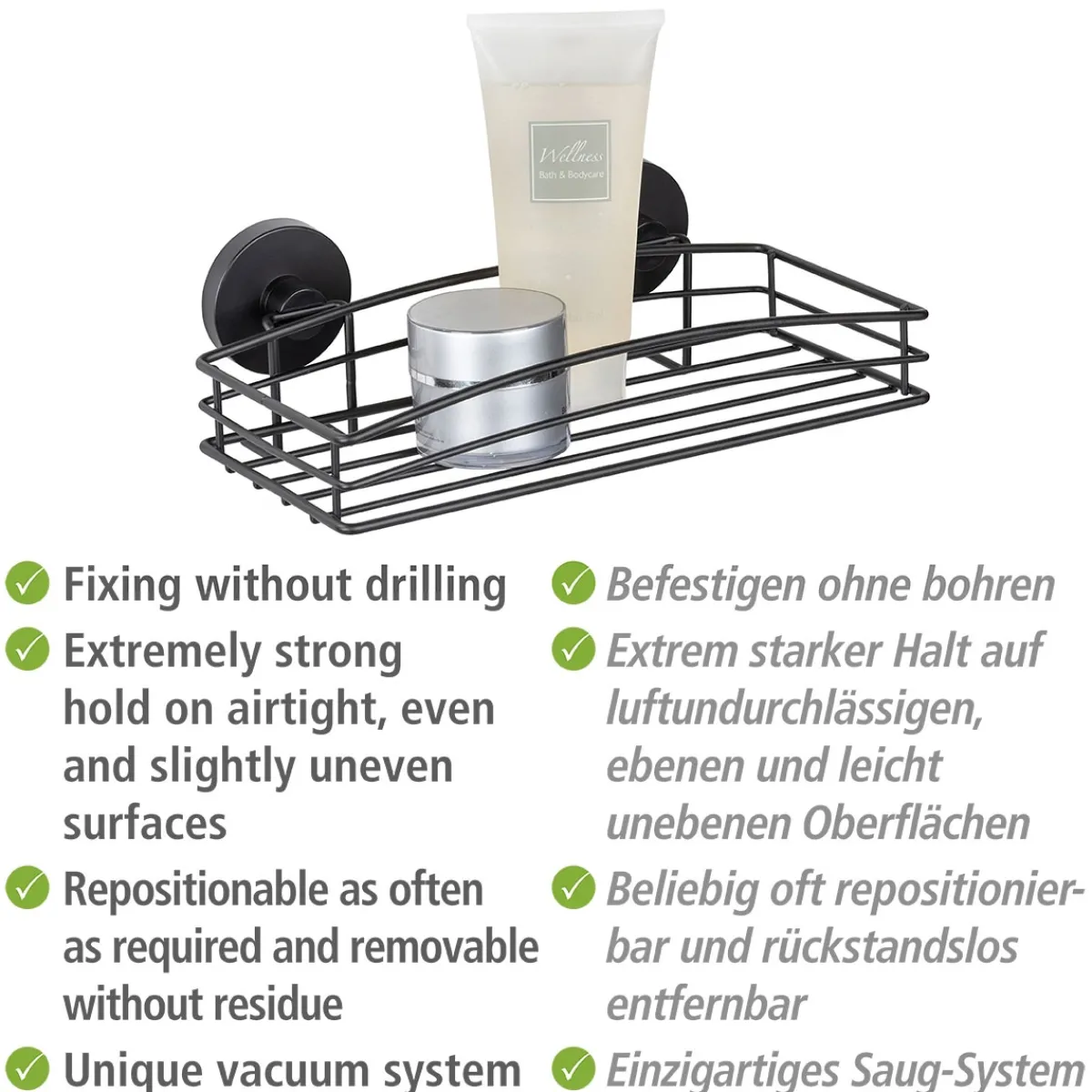 Best Wenko Vacuum-Loc Wandablage schwarz