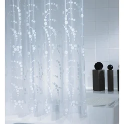 Clearance Valblue Duschvorhang Dots Folie 180 x 200 cm weiß