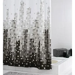 New Valblue Duschvorhang Skyline Textil 180 x 200 cm