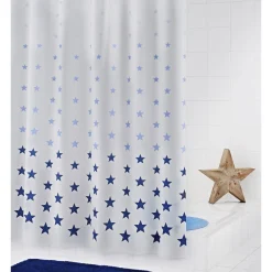 Online Valblue Duschvorhang Stella Folie 180 x 200 cm blau