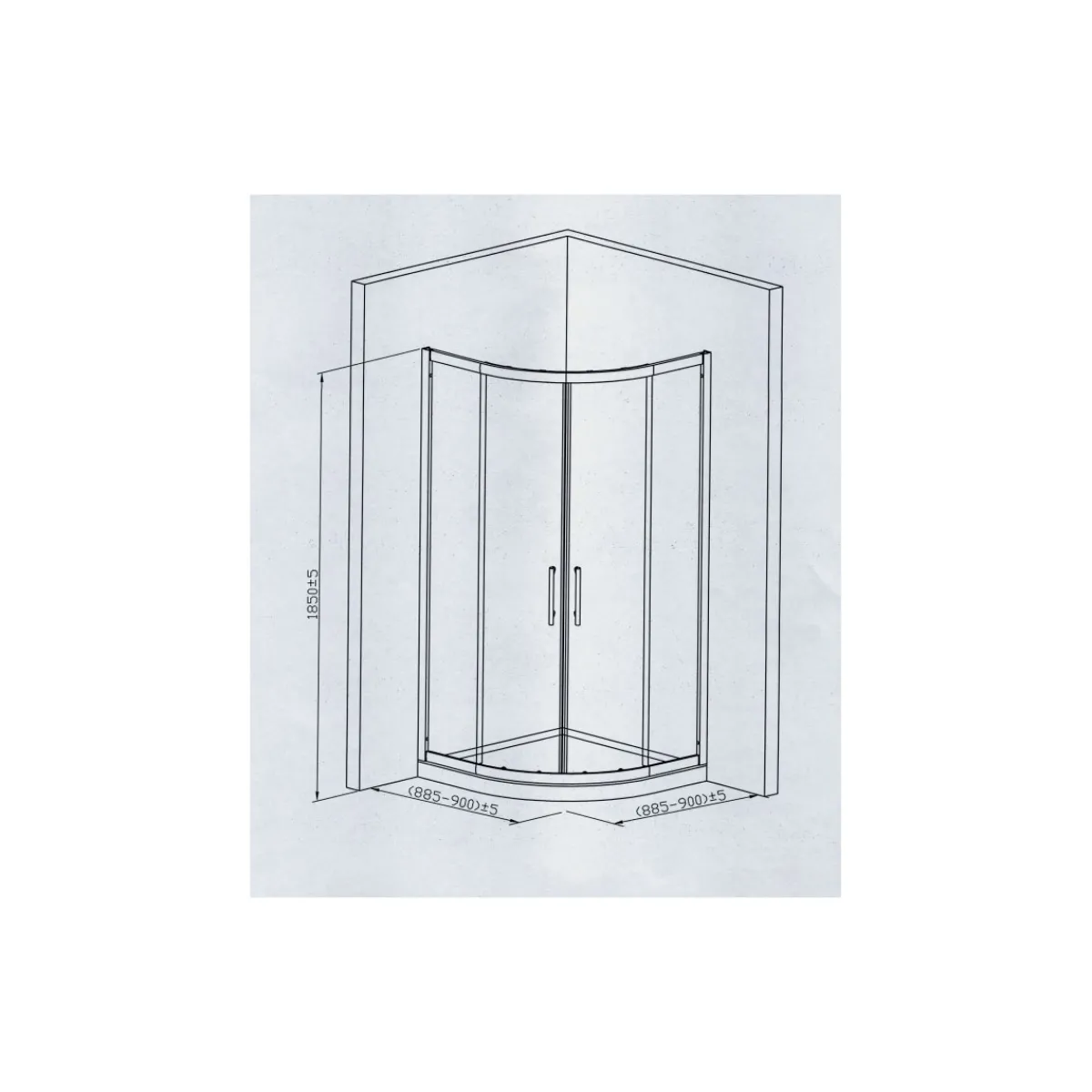 Sale Valblue Runddusche Ronda für Duschwanne mit 550 mm Radius chromoptik