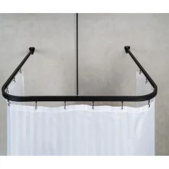 Clearance Valblue Universal-Vorhangschiene Bruck, ca. 90x90x90 cm, Farbe: Schwarz matt