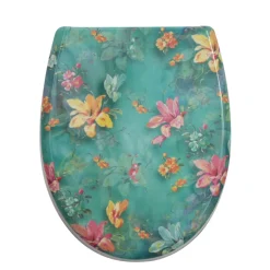 Discount Valblue WC-Sitz Flowers Duroplast, Absenkautomatik, abnehmbar per Knopfdruck