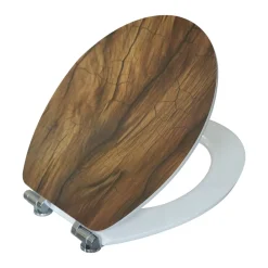 New Valblue WC-Sitz Wood MDF-Holzkern Absenkautomatik Metallscharniere verchromt