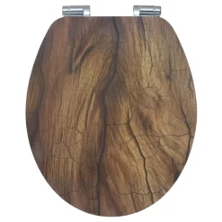 New Valblue WC-Sitz Wood MDF-Holzkern Absenkautomatik Metallscharniere verchromt