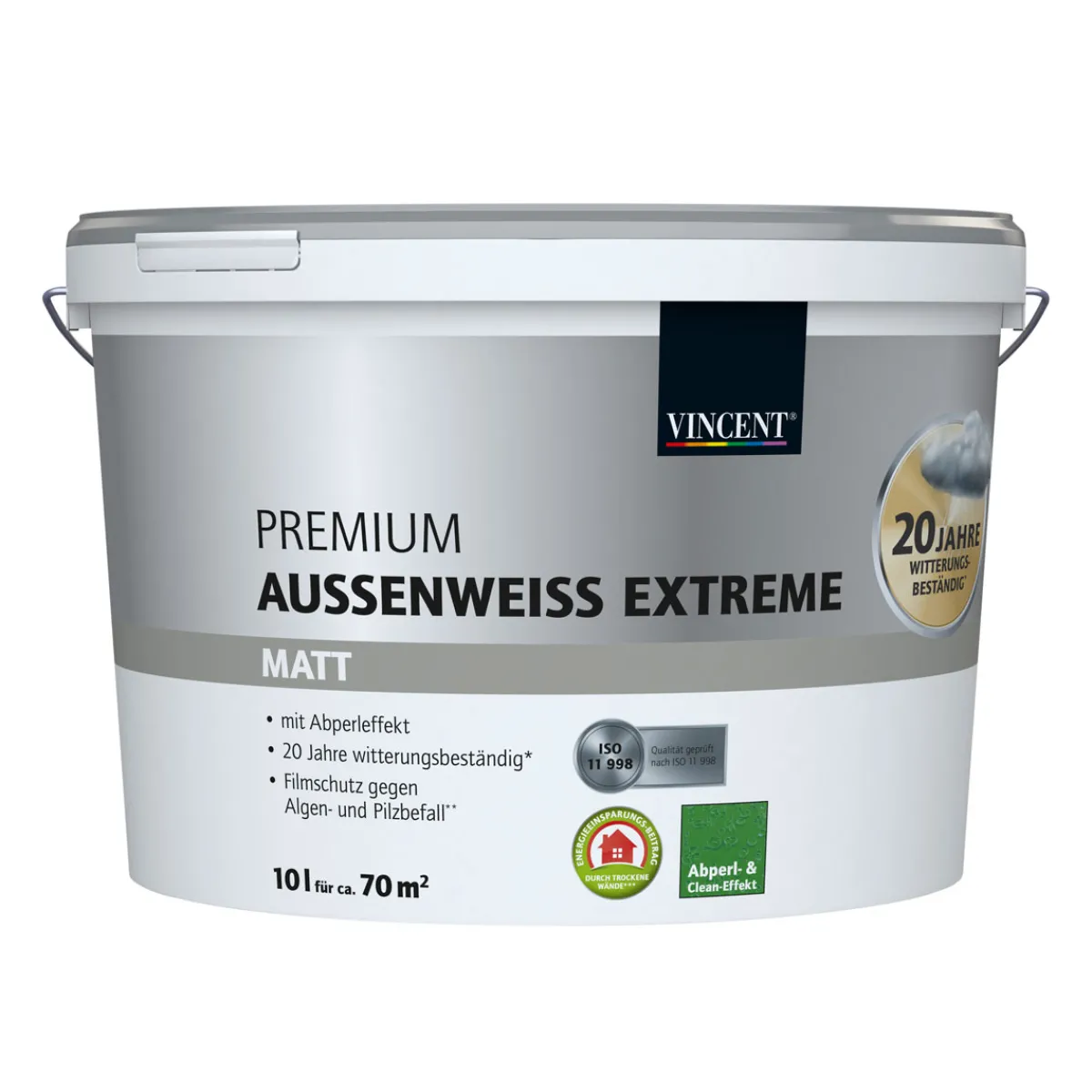 Discount Vincent Fassadenfarbe Premium Aussenweiss Extreme matt 10 L