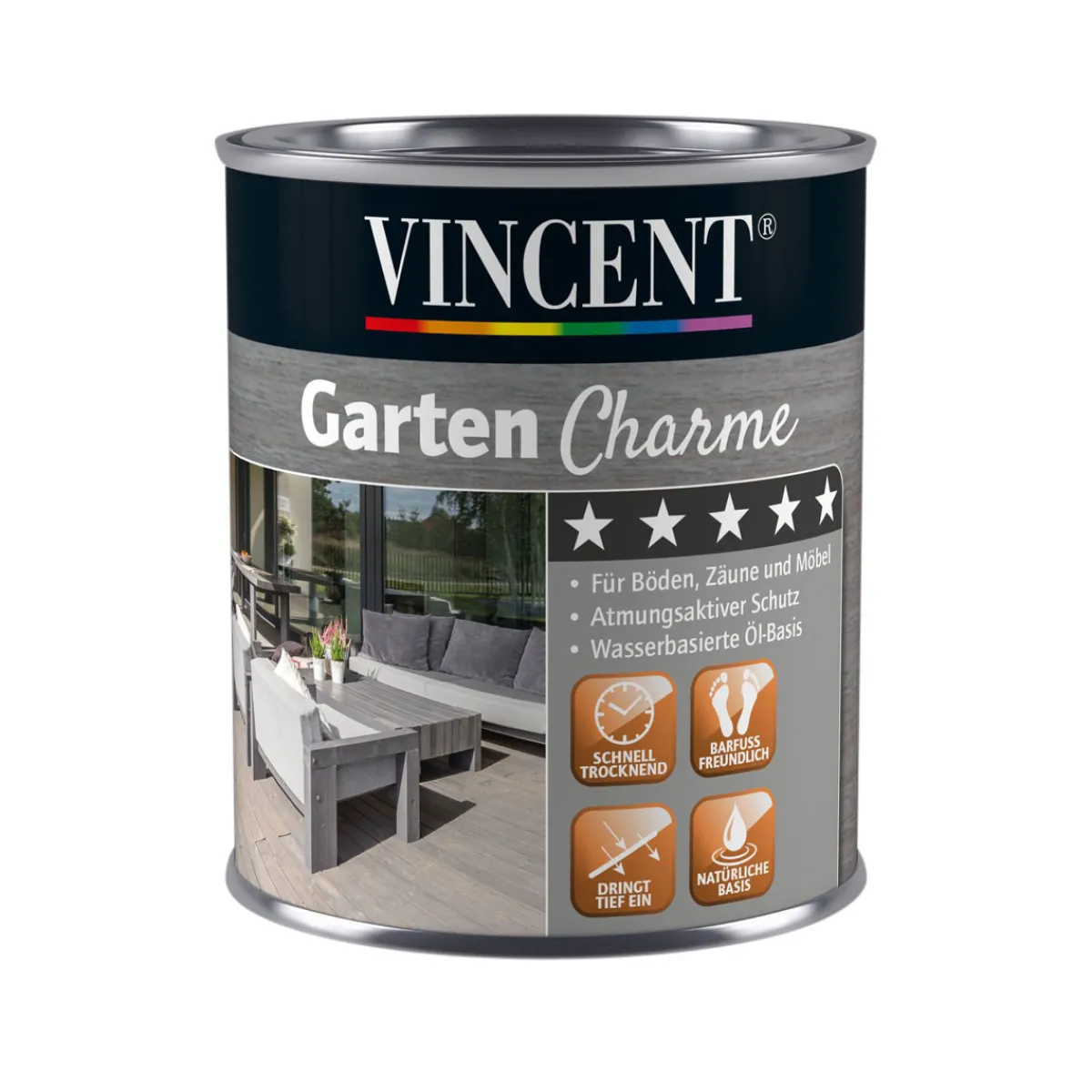 New Vincent Garten Charme grau L