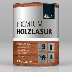 Clearance Vincent Premium Holzlasur Dunkelgrau L