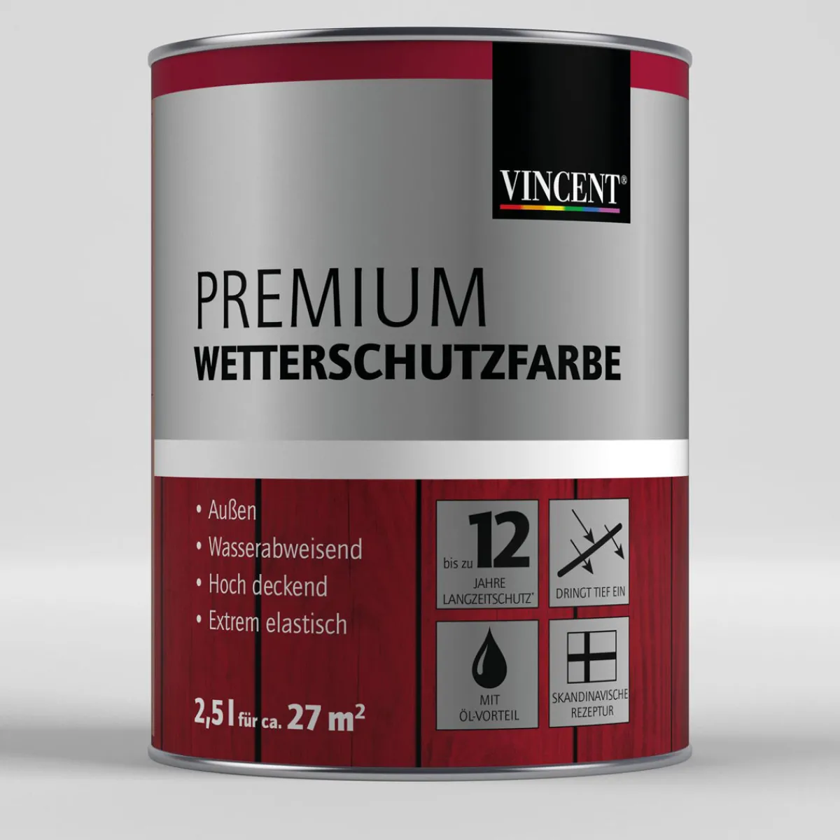 Clearance Vincent Premium Wetterschutzfarbe Schwedenrot L