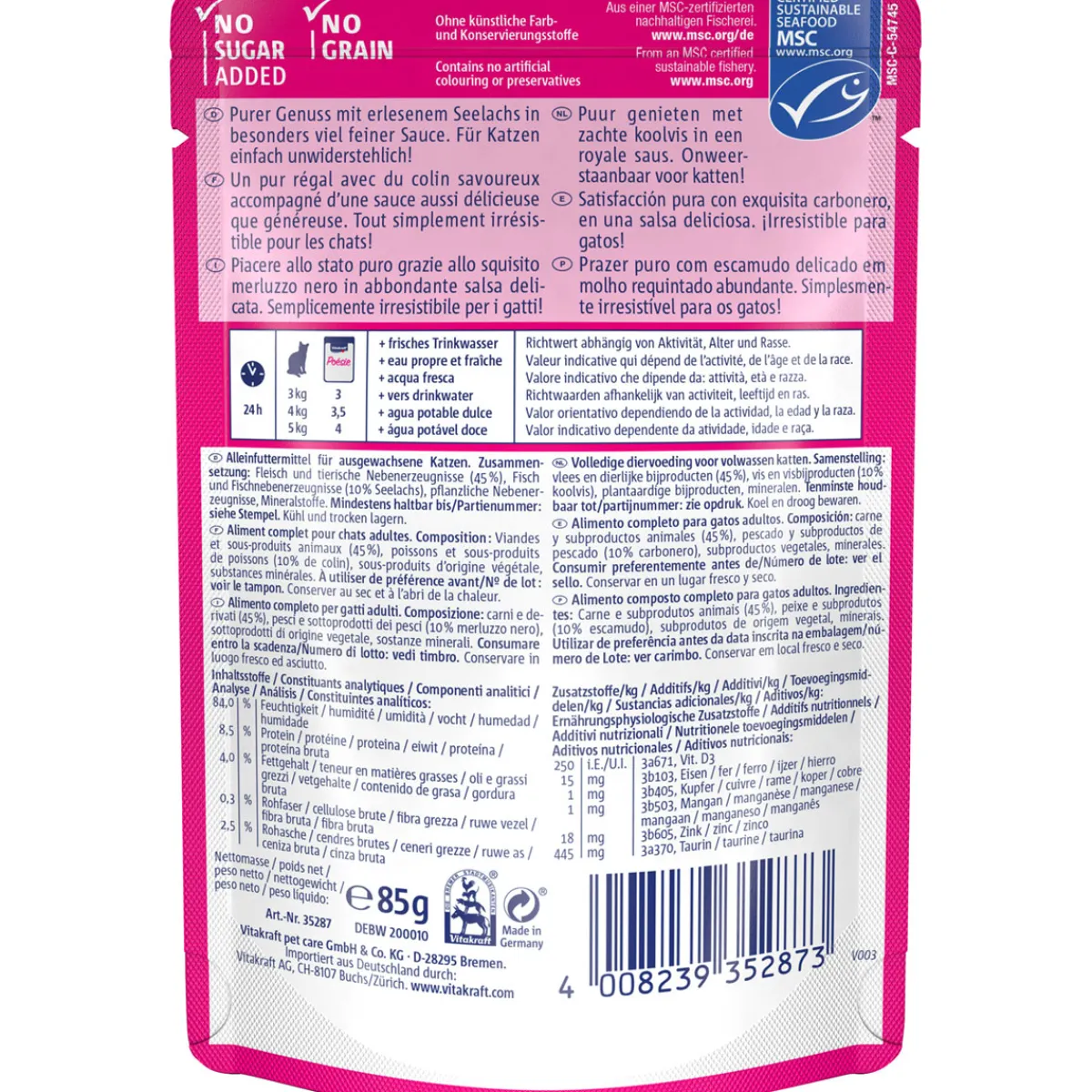 Vitakraft Poesie Delice Sauce Pouch Seelachs 85 g