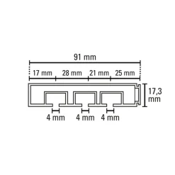 Outlet Gardinia Vorhangschiene GE 3 120cm weiß