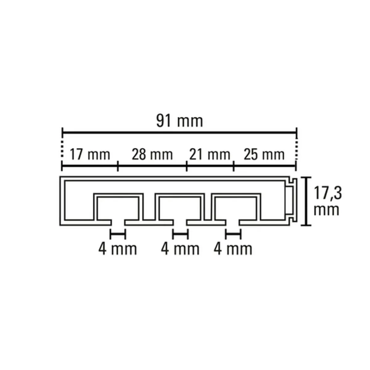 Outlet Gardinia Vorhangschiene GE 3 120cm weiß