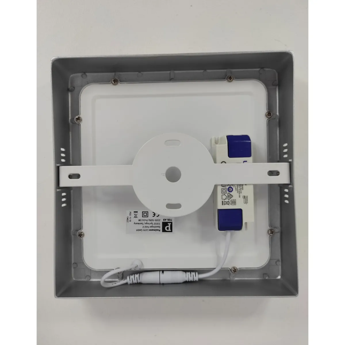 New Paulmann WallCeiling Lunar LED-Panel 225x225 mm15,4W 230V Chrom matt Alu