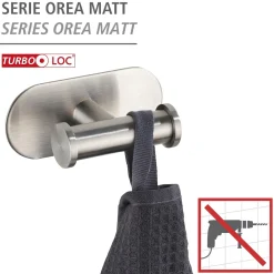 Wenko Wandhaken Duo Orea Matt Turbo-LockEdelstahl