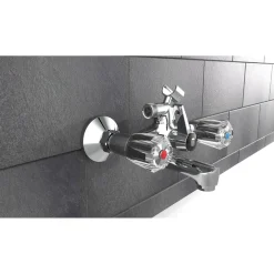 Sale Schütte Wannenarmatur Savino chrom Zweigriff1/2" BR-Anschluss inkl.Handbrausehalter