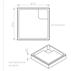 Best Ottofond Wannenträger quadratisch 90x90 cm