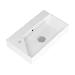 Best Waschbeckenunterschrank Mara, 55cm, Schwarz, 2 Türen, Soft-Close, inkl. Keramik-Becken
