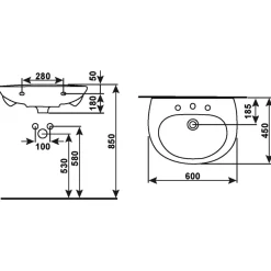Outlet Waschtisch Combi-Set weiß inkl Einhebelmischer